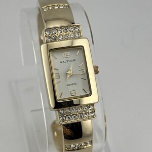 Waltham Watch Women 20mm Gold Case Bangle Band Crystals WA34LC-‎ New Battery